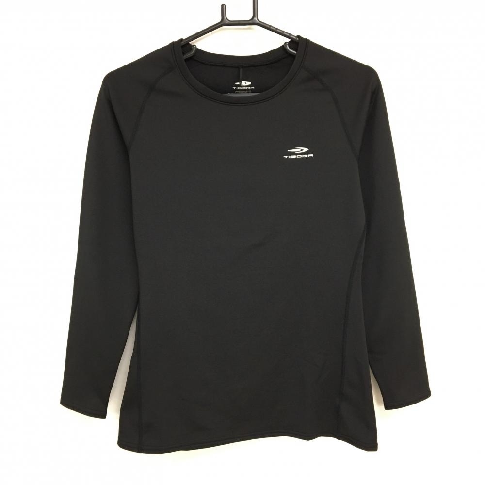 【超美品】ティゴラ インナーシャツ 黒 裏起毛 Uネック ロゴプリント レディース XL ゴルフウェア TIGORA