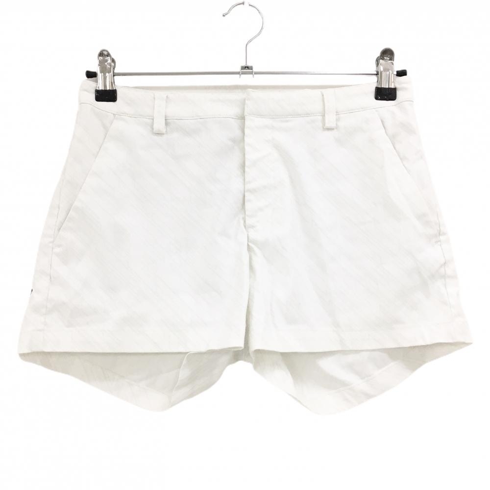 テーラーメイド ショートパンツ 白 総柄地模様 バックロゴ レディース S ゴルフウェア TaylorMade