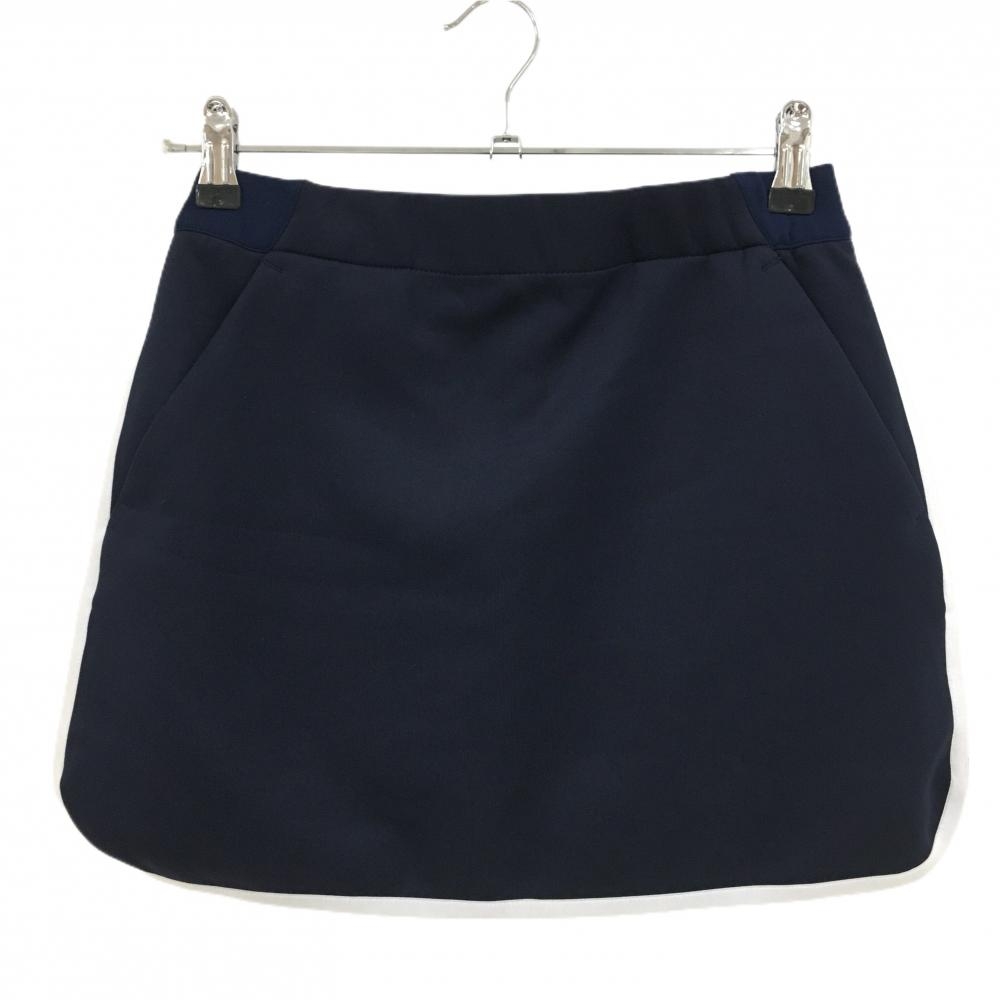 【美品】テーラーメイド スカート ダークネイビー×白 サイドライン ストレッチ 内側インナーパンツ レディース S ゴルフウェア TaylorMade