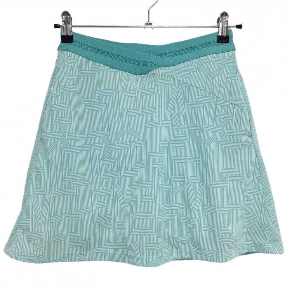 テーラーメイド スカート ライトグリーン×白 総柄 内側インナーパンツ 裏地付き レディース M ゴルフウェア TaylorMade
