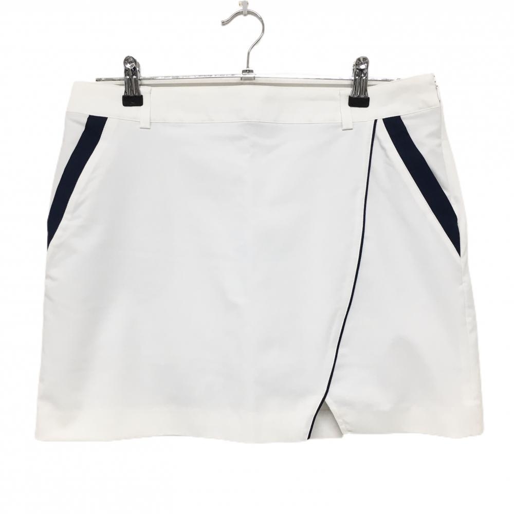 【超美品】テーラーメイド スカート 白×ネイビー 内側インナーパンツ ストレッチ レディース O ゴルフウェア TaylorMade