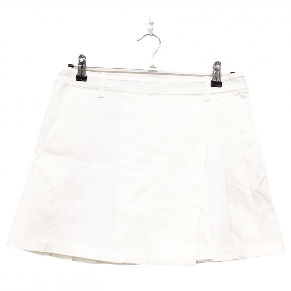 【超美品】テーラーメイド プリーツスカート 白 ウエスト一部メッシュ調 バックロゴ レディース M ゴルフウェア TaylorMade