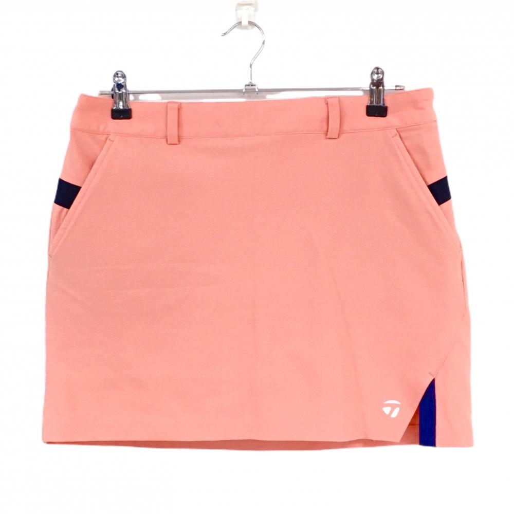 【超美品】テーラーメイド スカート サーモンピンク×ネイビー ストレッチ 内側インナーパンツ  レディース O(XL) ゴルフウェア TaylorMade