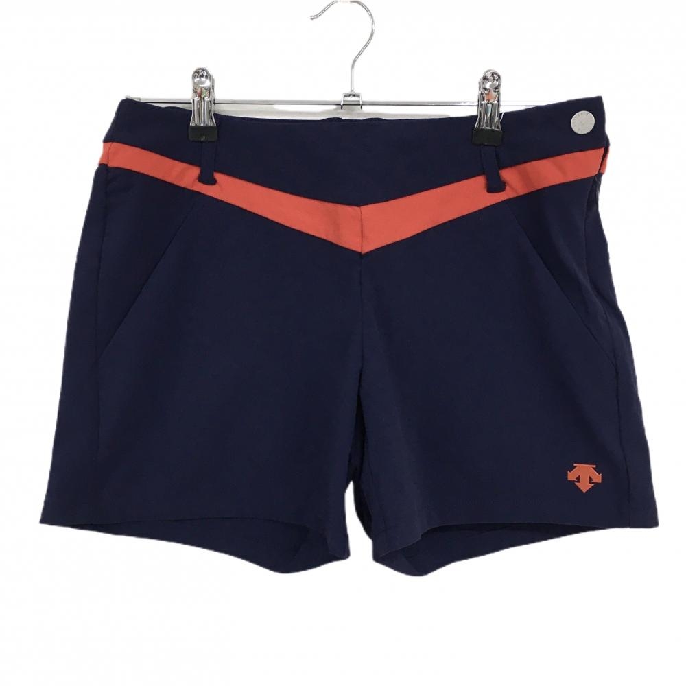 【新品】デサントゴルフ ショートパンツ ネイビー×レッド バイカラー 中田英寿  レディース 64/M ゴルフウェア DESCENTE