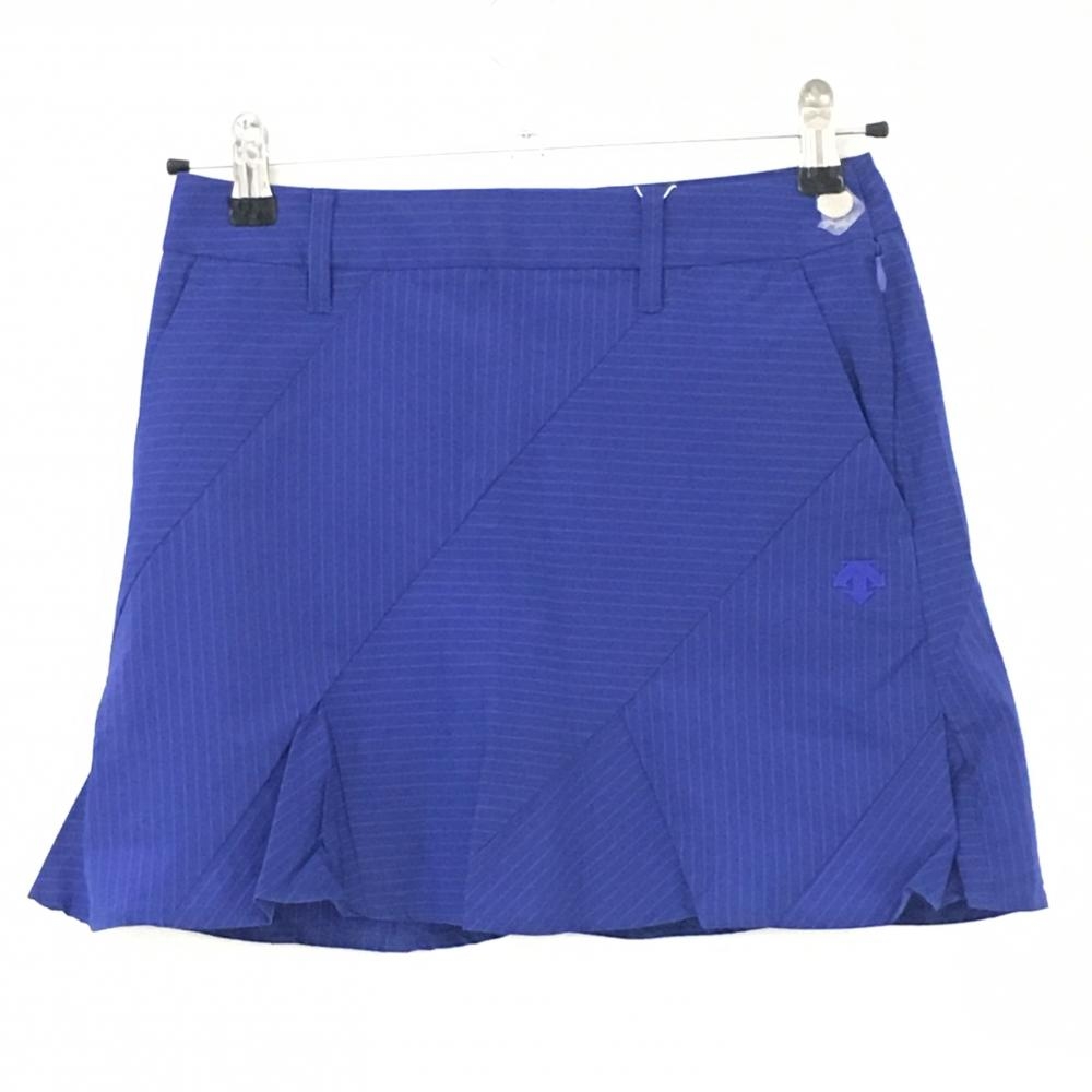 【新品】デサントゴルフ スカート ブルー×白 ストライプ 内側インナーパンツ  レディース 61/S ゴルフウェア 2022年モデル DESCENTE