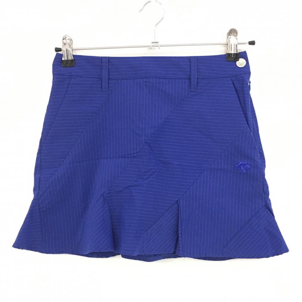 【超美品】デサントゴルフ スカート ブルー×白 ボーダー 内側インナーパンツ 中田英寿 レディース 58/SS ゴルフウェア DESCENTE
