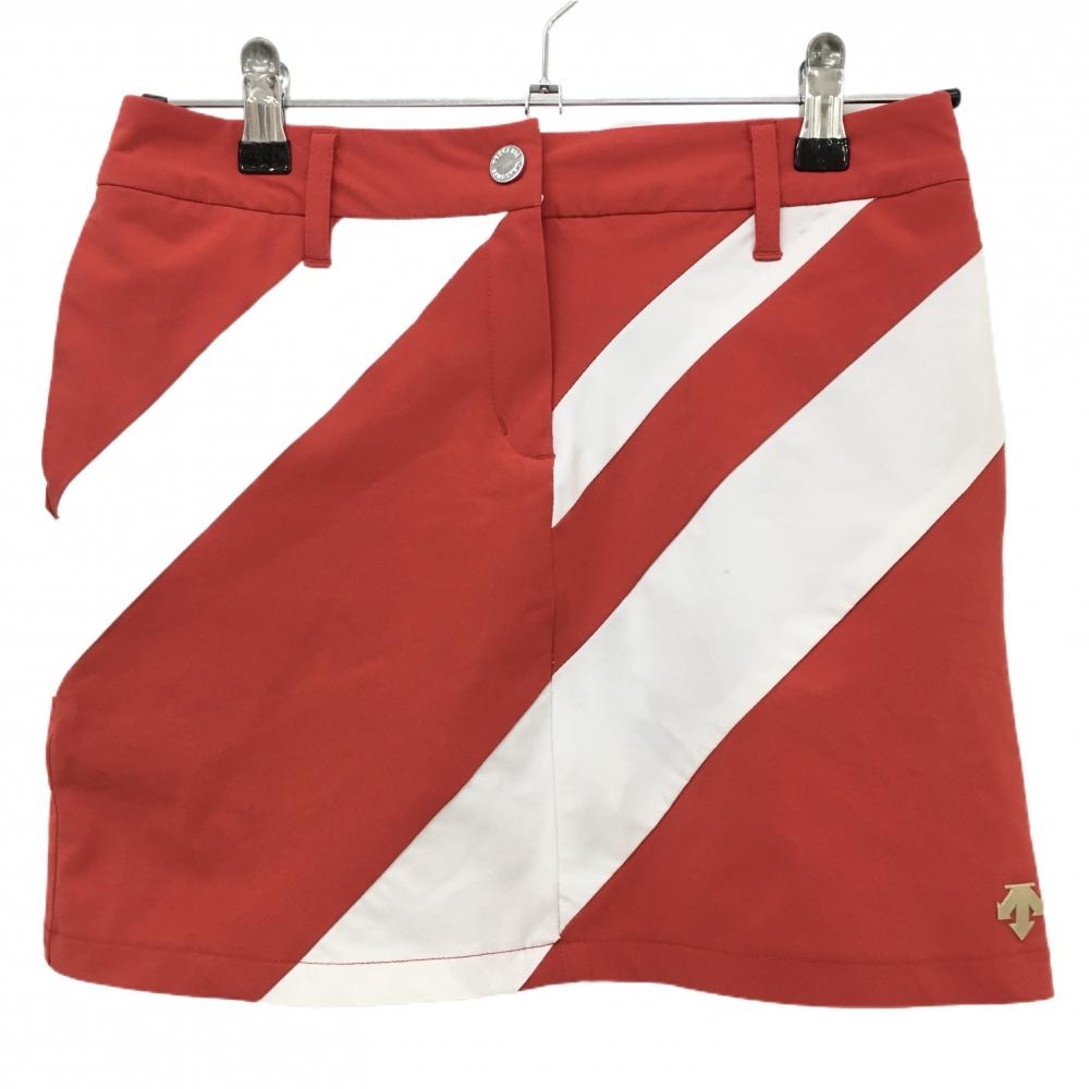 デサントゴルフ スカート レッド×白 中田英寿 内側インナーパンツ レディース 61/S ゴルフウェア DESCENTE