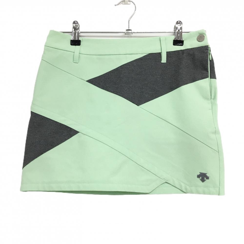 デサントゴルフ スカート ライトグリーン×グレー バイカラー 中田英寿 レディース 61/S ゴルフウェア DESCENTE
