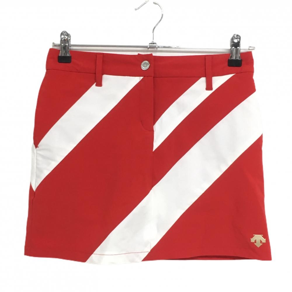 【美品】デサントゴルフ スカート レッド×白 バイカラー 内側インナーパンツ 中田英寿 レディース 61/S ゴルフウェア DESCENTE