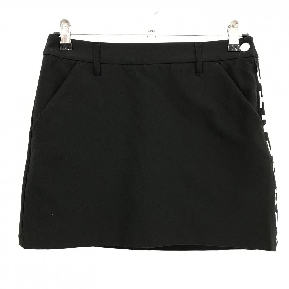 デサントゴルフ ストレッチスカート 黒 サイドロゴ 内側インナーパンツ 中田英寿 レディース 64/M ゴルフウェア DESCENTE