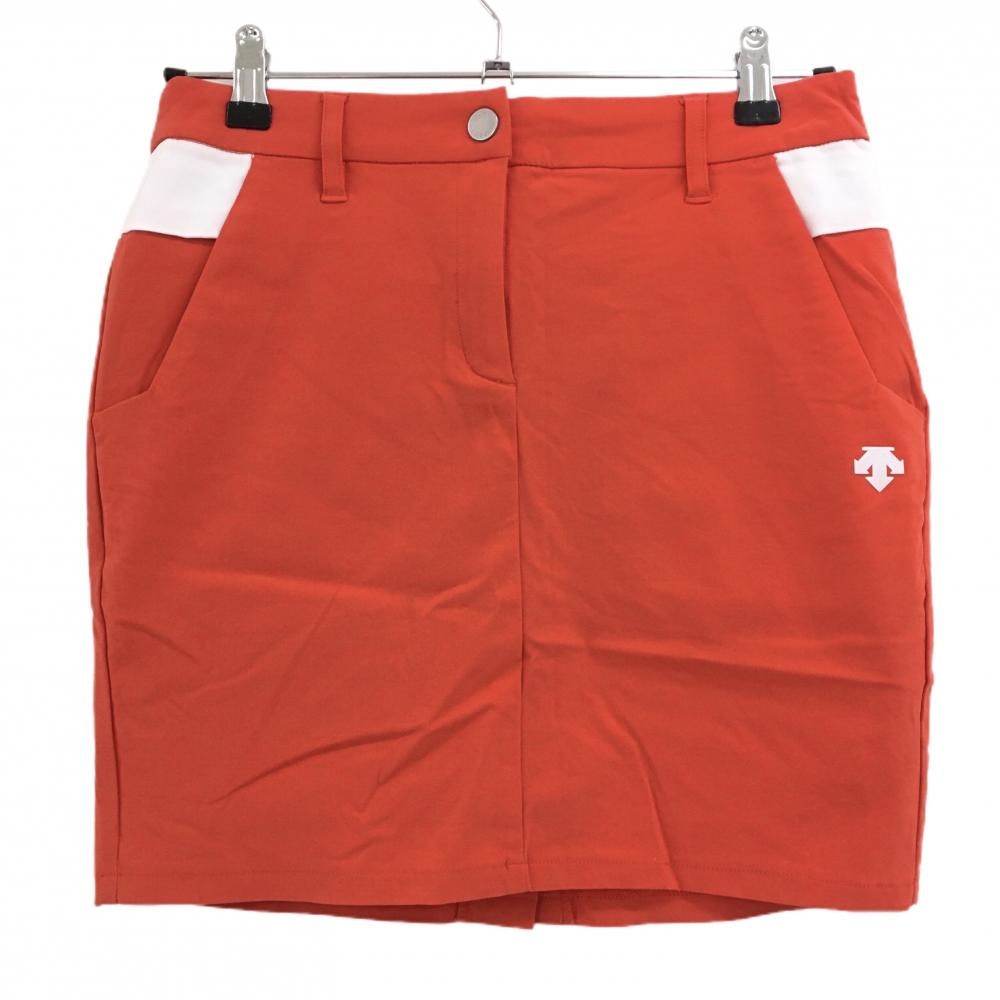 デサントゴルフ スカート レッド×白 ストレッチ ロゴ 中田英寿  レディース 67/L ゴルフウェア DESCENTE