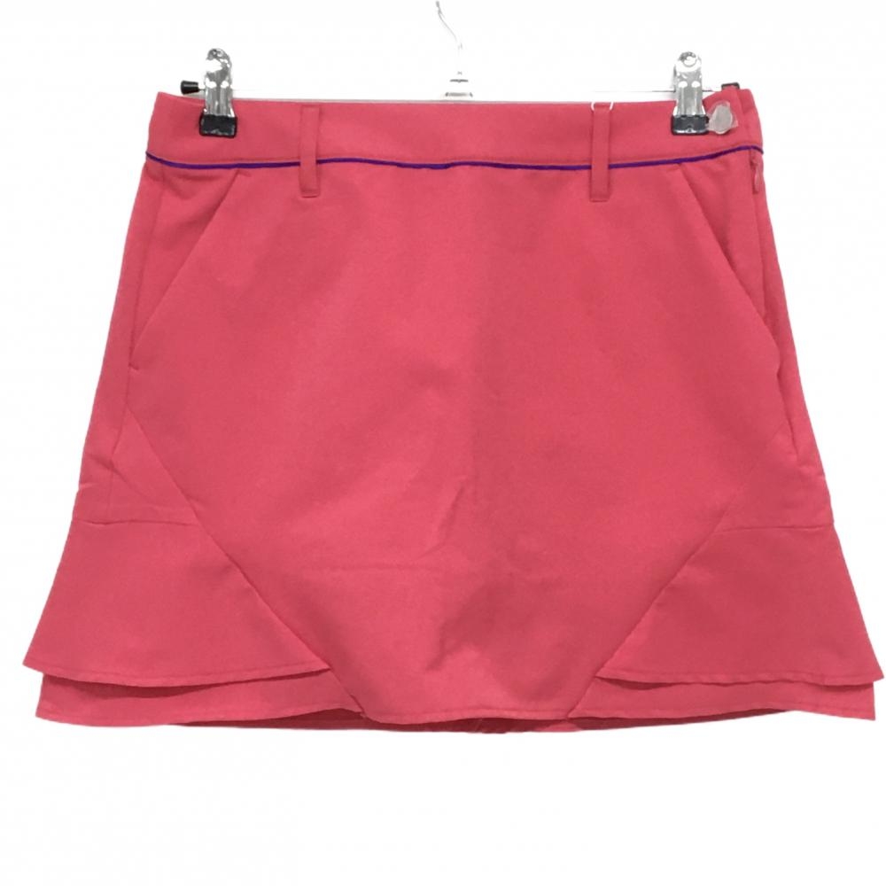 【新品】デサントゴルフ スカート レッド系 吸汗速乾 UVケア ストレッチ  レディース 67/L ゴルフウェア DESCENTE