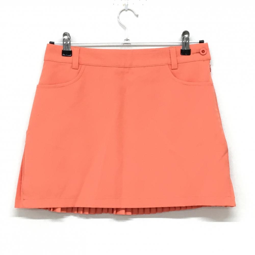 デサントゴルフ スカート オレンジ×黒 後裾プリーツ 内側インナーパンツ 中田英寿 レディース M ゴルフウェア DESCENTE