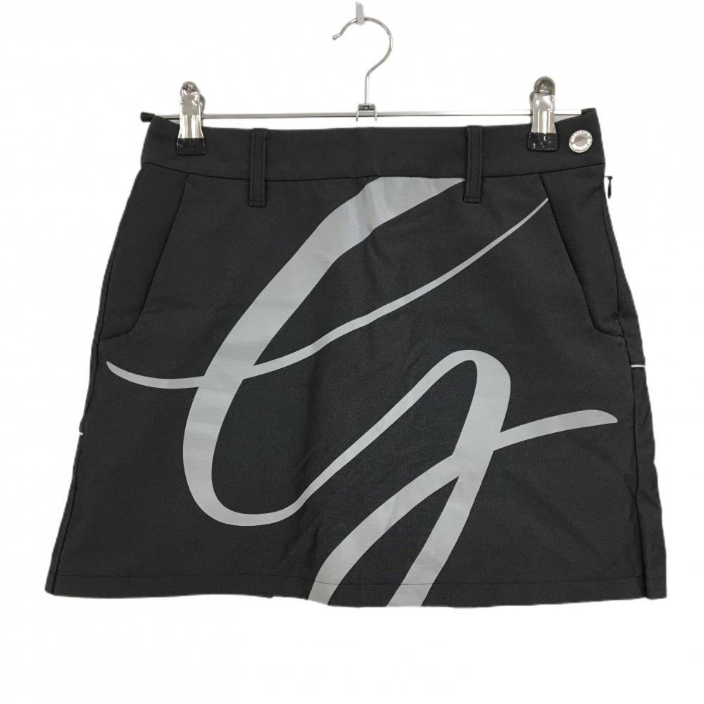 【美品】デサントゴルフ スカート ダークグレー×ライトグレー ナイロン混 裾プリーツ 中田英寿 レディース 61/S ゴルフウェア DESCENTE