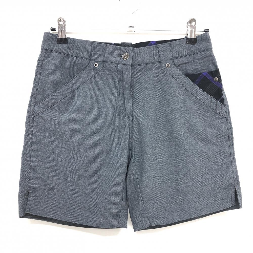 【超美品】ナイキ ショートパンツ 杢ダークグレー ポケット一部チェック DRY-FIT  レディース 4 ゴルフウェア NIKE