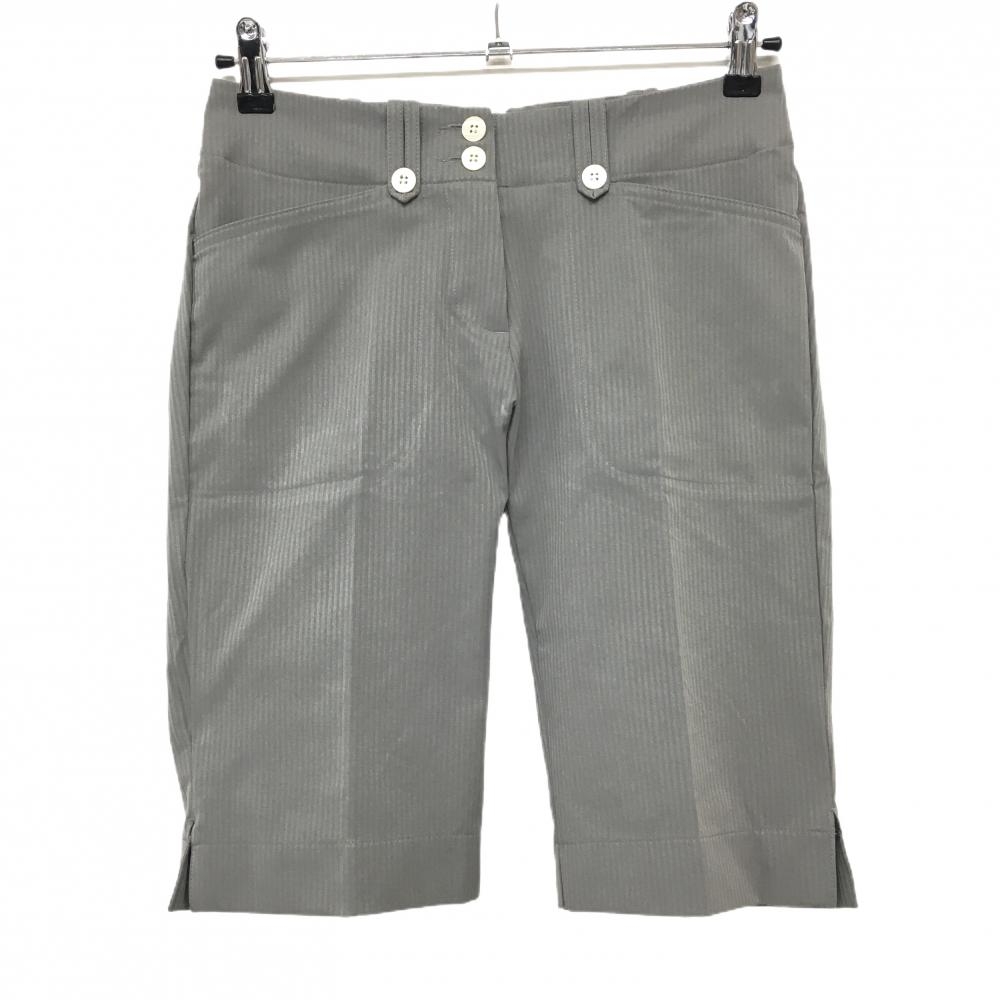 【美品】ナイキゴルフ ハーフパンツ グレー ストライプ織生地 レディース 0 ゴルフウェア NIKE