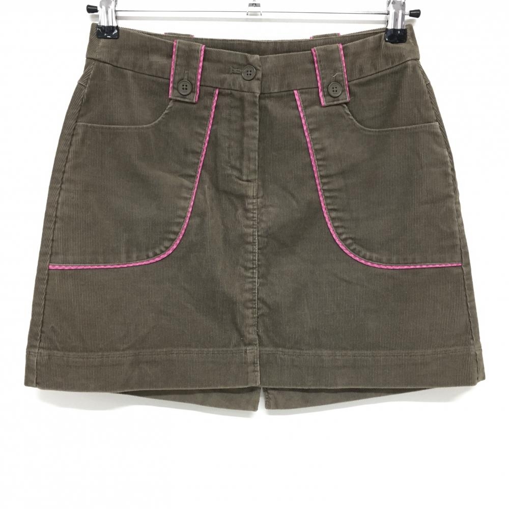 ナイキ スカート ブラウン×ピンク コーデュロイ ストレッチ レディース 0 ゴルフウェア NIKE