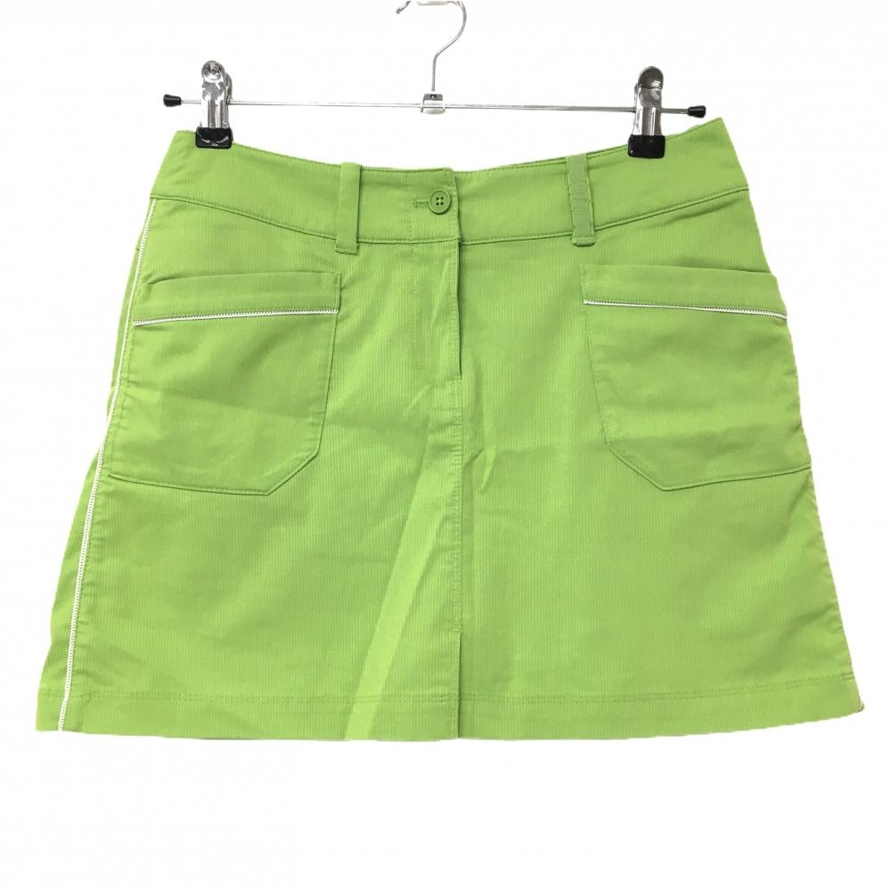 【超美品】ナイキ スカート ライトグリーン サイド白ライン ストレッチ 内側インナーパンツ レディース 2 ゴルフウェア NIKE