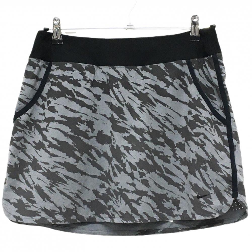 【超美品】ナイキゴルフ スカート カーキ×グレー ストレッチ 内側インナーパンツ DRY-FIT レディース M ゴルフウェア NIKE