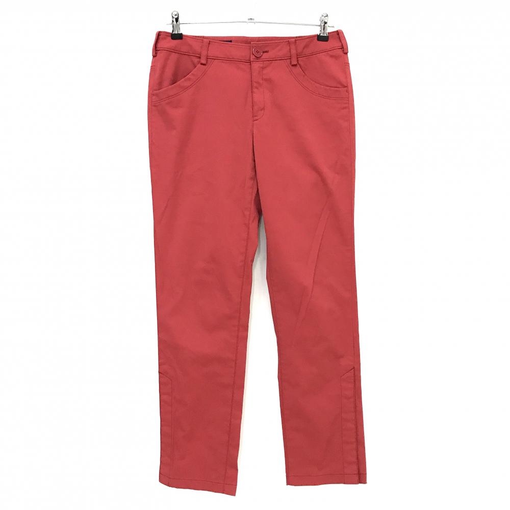 【美品】バーバリーゴルフ パンツ レッド 無地 裾スリット ストレッチ  レディース 11 ゴルフウェア BURBERRY GOLF