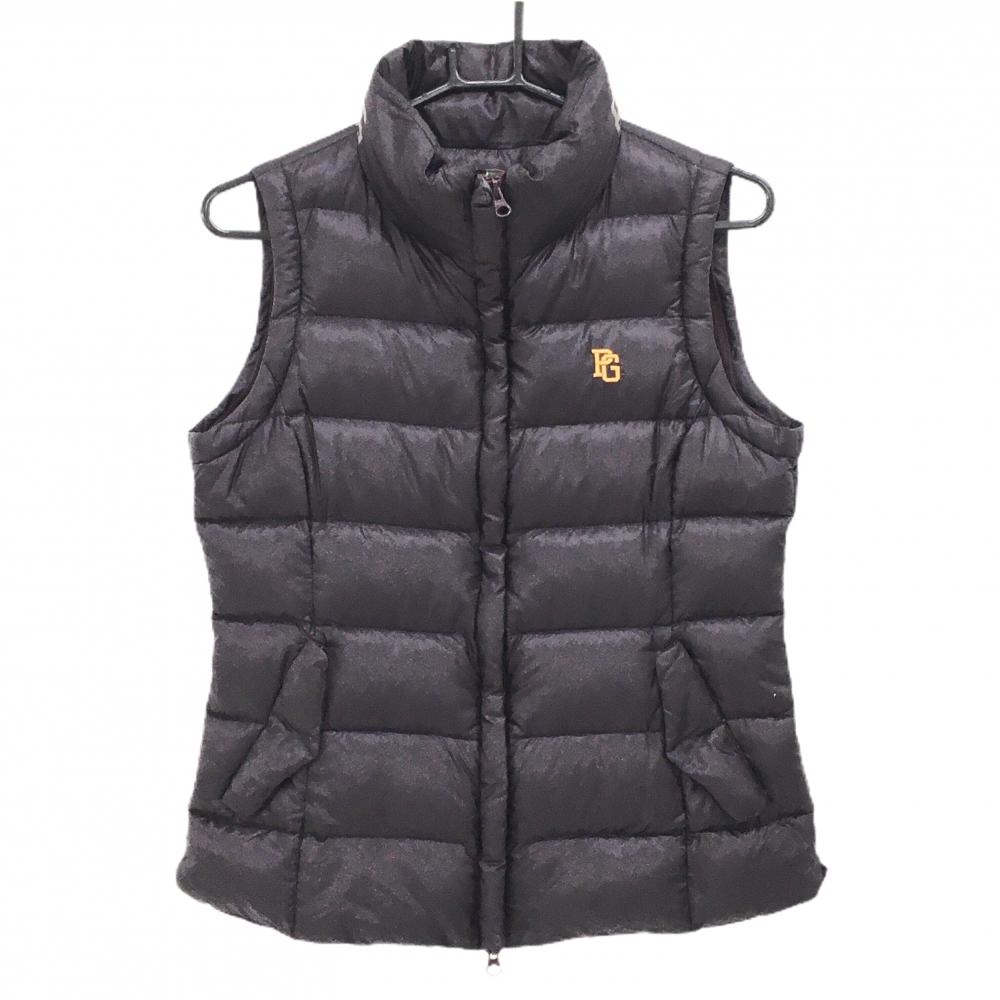 パーリーゲイツ ダウンベスト ダークパープル系 軽量 後ろネックロゴ  レディース 1(M) ゴルフウェア PEARLY GATES