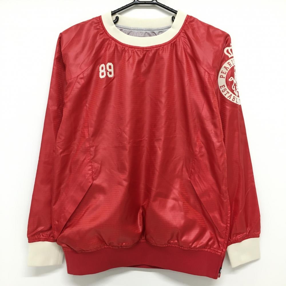 【美品】パーリーゲイツ スニード レッド×白 千鳥格子地模様 蓄熱裏地 ブルゾン  レディース 1(m) ゴルフウェア PEARLY GATES