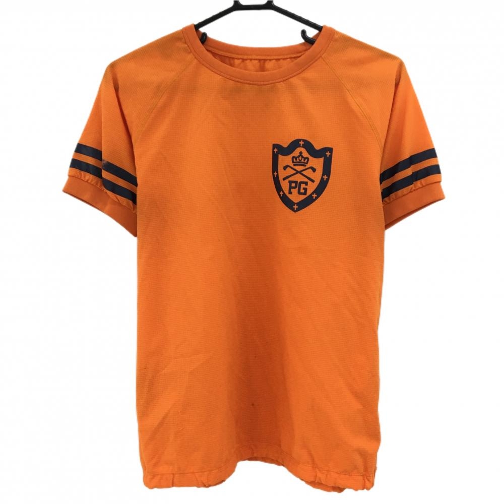 パーリーゲイツ スニード オレンジ×ネイビー メッシュ調 薄手 ブルゾン レディース 1(M) ゴルフウェア PEARLY GATES