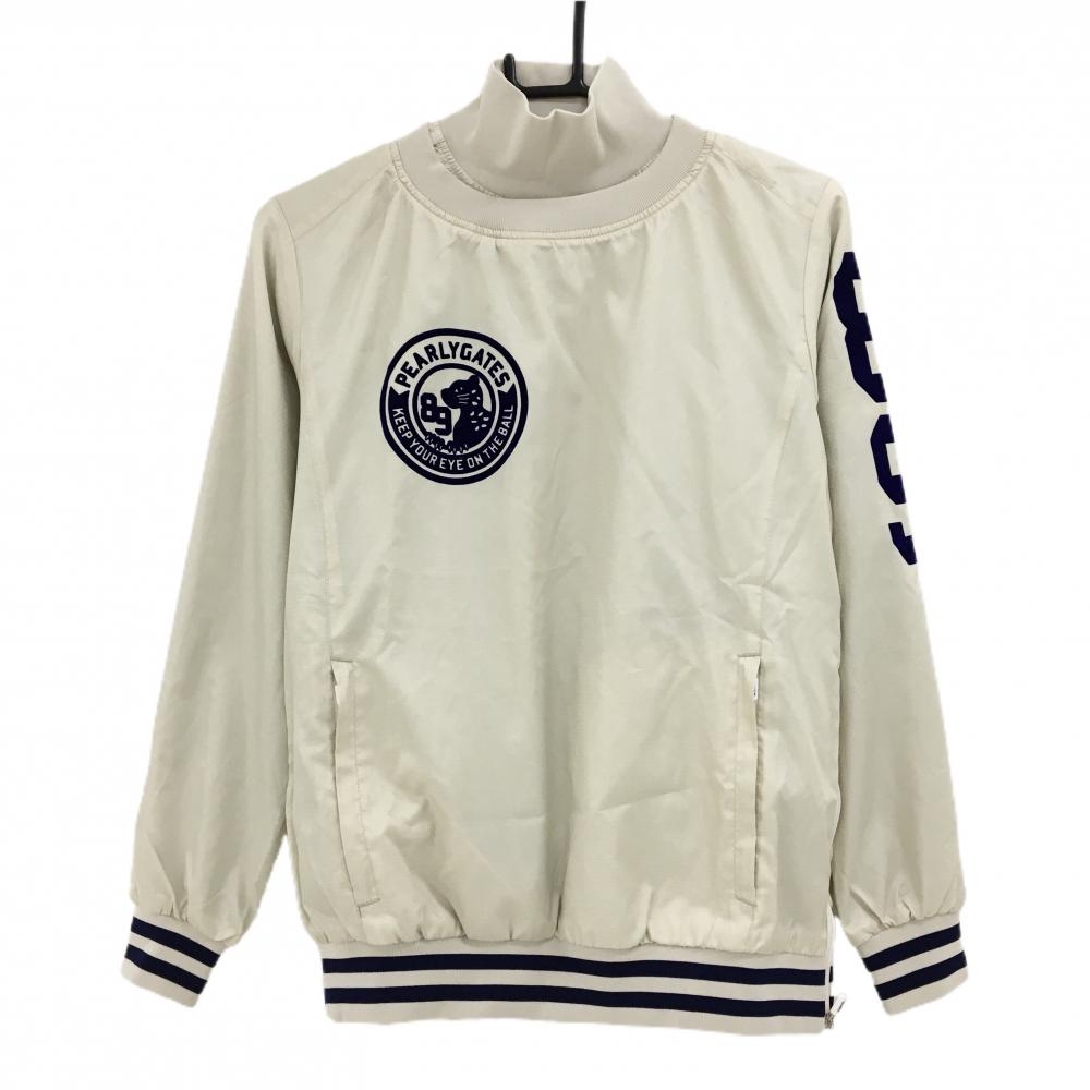 【超美品】パーリーゲイツ ツインスニード ベージュ 蓄熱裏地 フロッキープリント ブルゾン レディース 0(S) ゴルフウェア PEARLY GATES