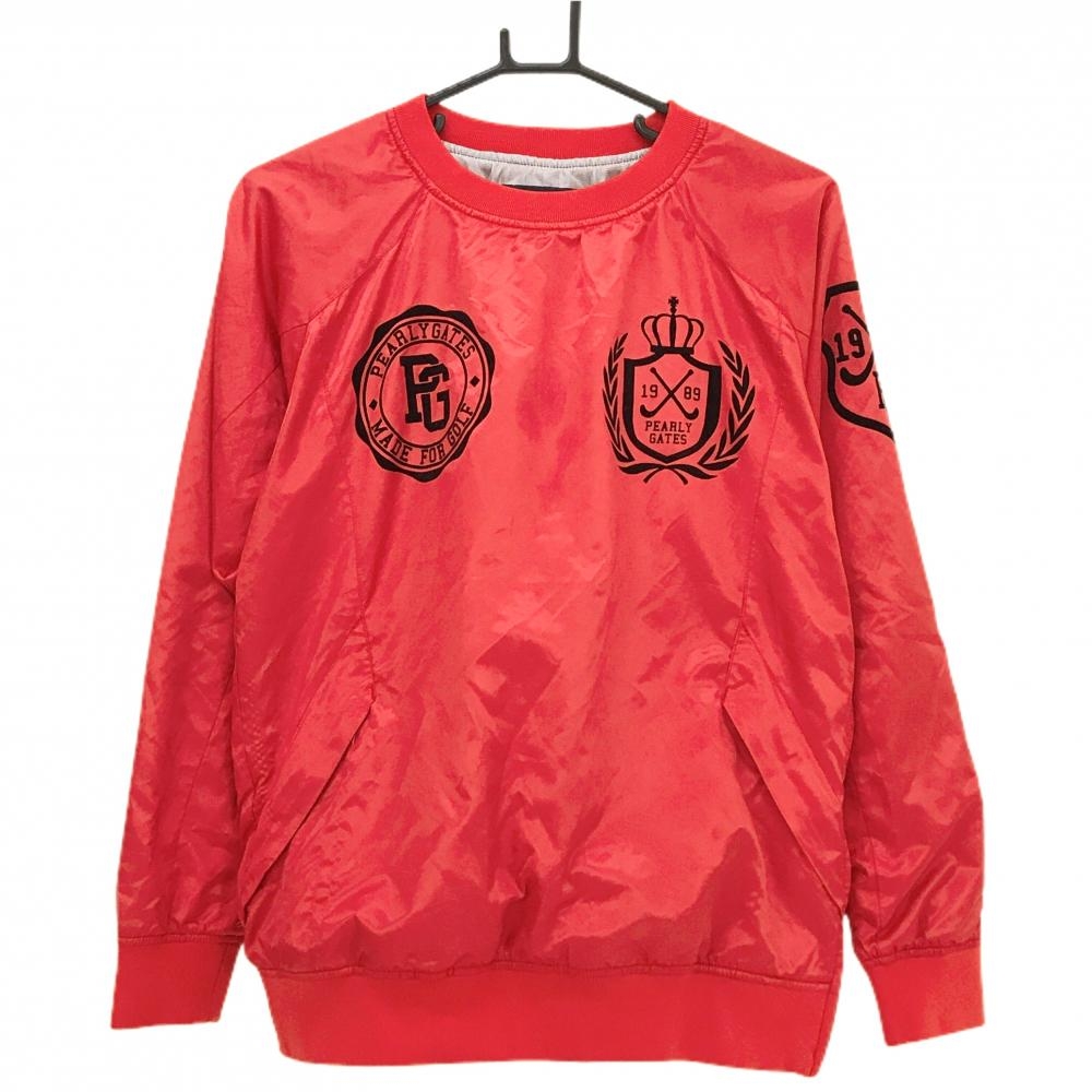 パーリーゲイツ スニード レッド×黒 蓄熱裏地 ブルゾン フロッキーロゴ  レディース 2(L) ゴルフウェア PEARLY GATES