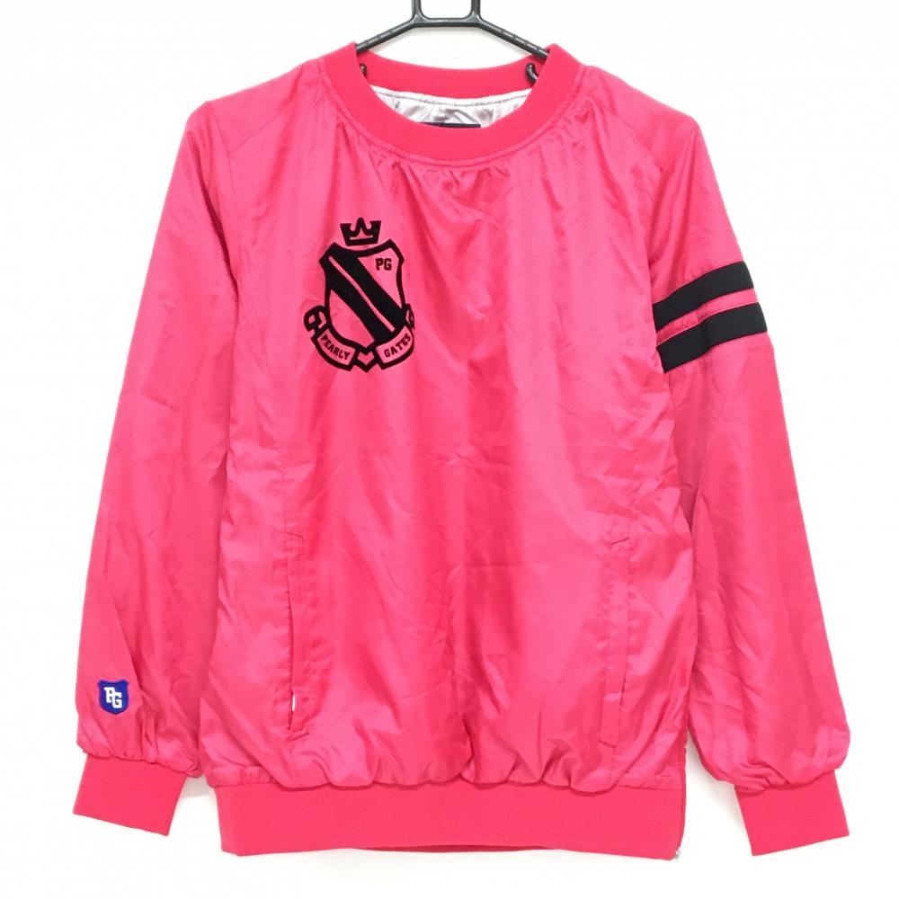 【超美品】パーリーゲイツ スニード レッドピンク 蓄熱裏地 フロッキープリント ブルゾン レディース 1(M) ゴルフウェア PEARLY GATES