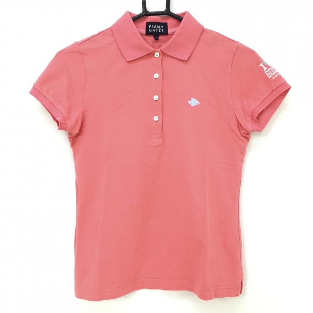 【美品】パーリーゲイツ 半袖ポロシャツ ピンク 20周年 コットン100％  レディース 1(M) ゴルフウェア PEARLY GATES 画像