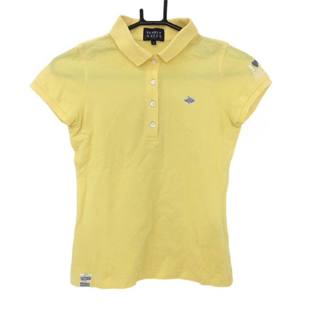 パーリーゲイツ 半袖ポロシャツ イエロー コットン100％ レディース 0(S) ゴルフウェア PEARLY GATES