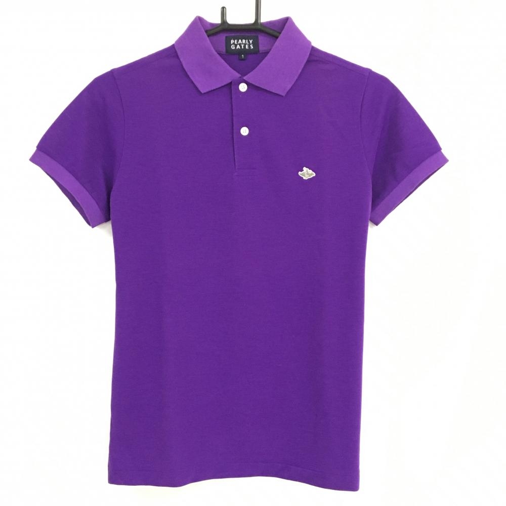 パーリーゲイツ 半袖ポロシャツ パープル フライングラビット レディース 1(M) ゴルフウェア サンプル品 PEARLY GATES