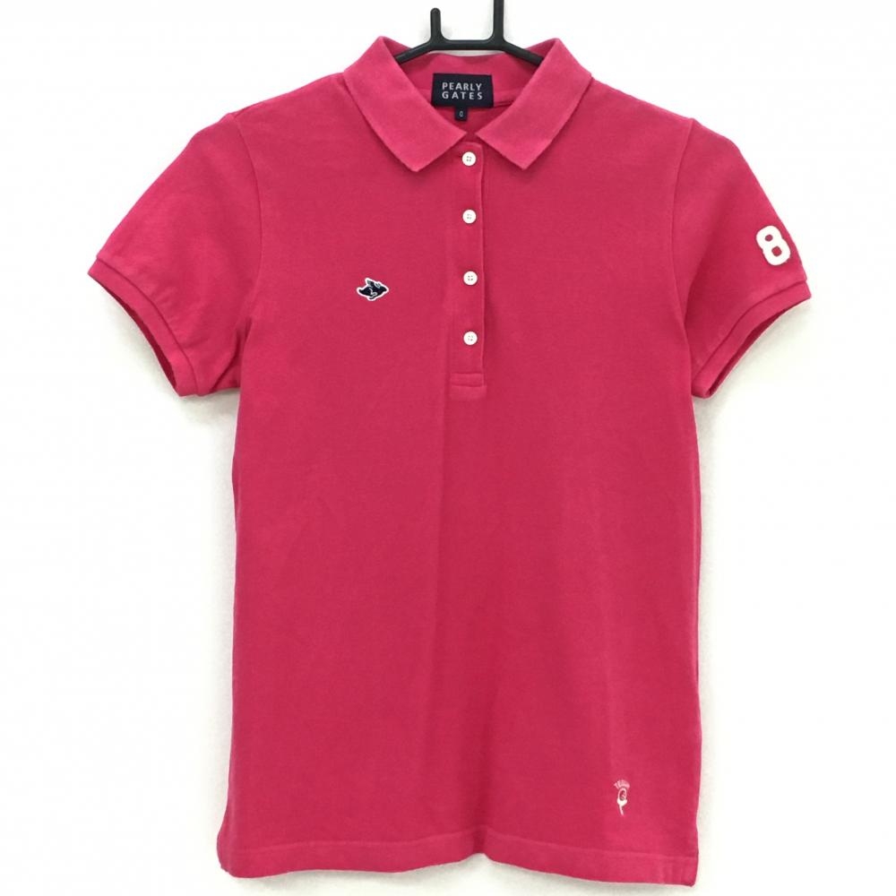 パーリーゲイツ 半袖ポロシャツ 胸ロゴ刺しゅう ピンク  レディース 0(S) ゴルフウェア PEARLY GATES