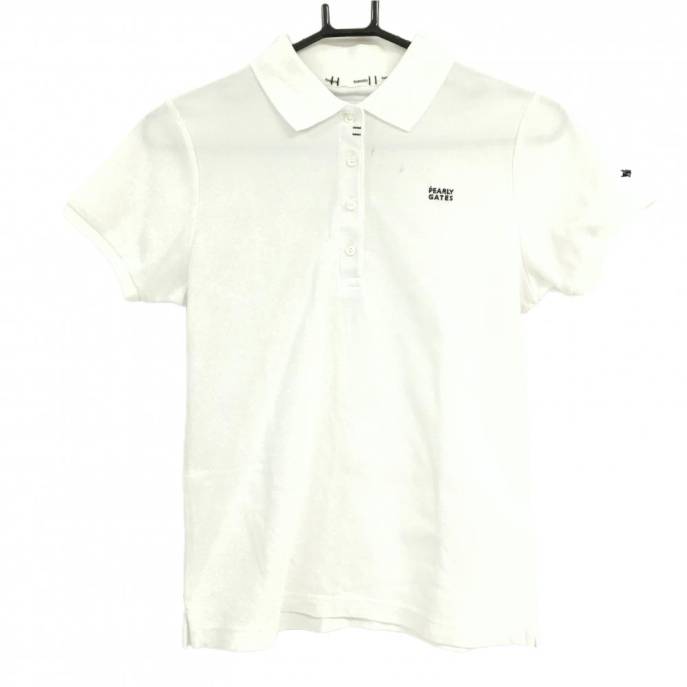 パーリーゲイツ 半袖ポロシャツ 白 袖フライングラビット レディース 0(S) ゴルフウェア 2023年モデル PEARLY GATES