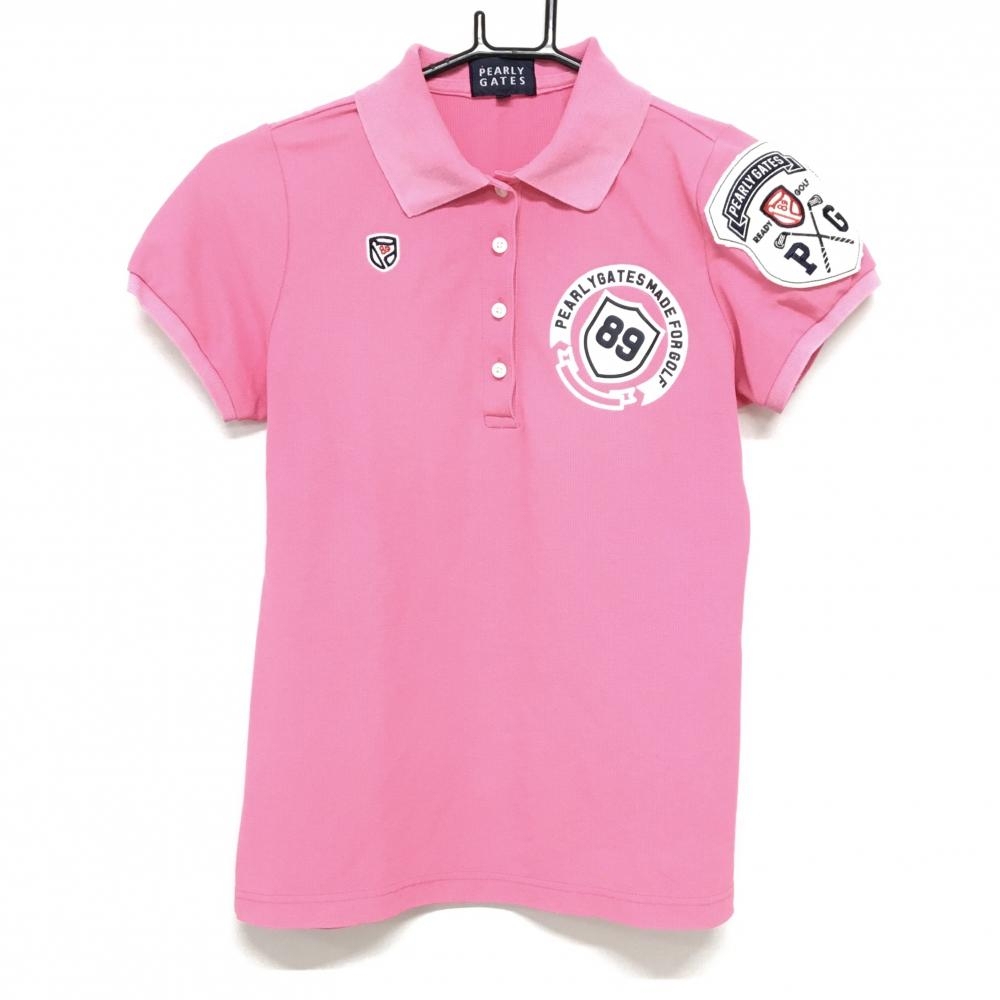 パーリーゲイツ 半袖ポロシャツ ピンク レディース 0(S) ゴルフウェア PEARLY GATES