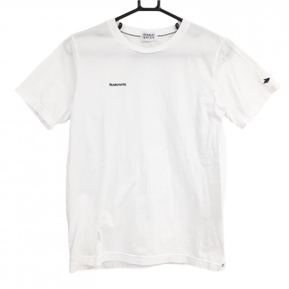【超美品】パーリーゲイツ 半袖Tシャツ 白 袖フライングラビット レディース 2(L) ゴルフウェア PEARLY GATES