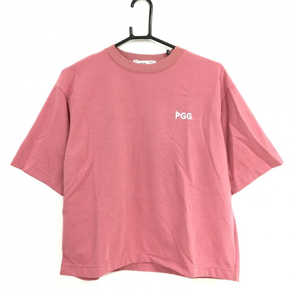 【超美品】PGGパーリーゲイツ Tシャツ ピンク系 ロゴプリント レディース 0(S) ゴルフウェア 2023年モデル PEARLY GATES