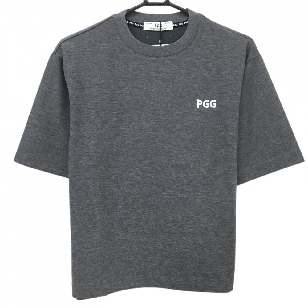 【新品】PGGパーリーゲイツ Tシャツ 杢グレー ロゴプリント シンプル レディース 0(S) ゴルフウェア PEARLY GATES