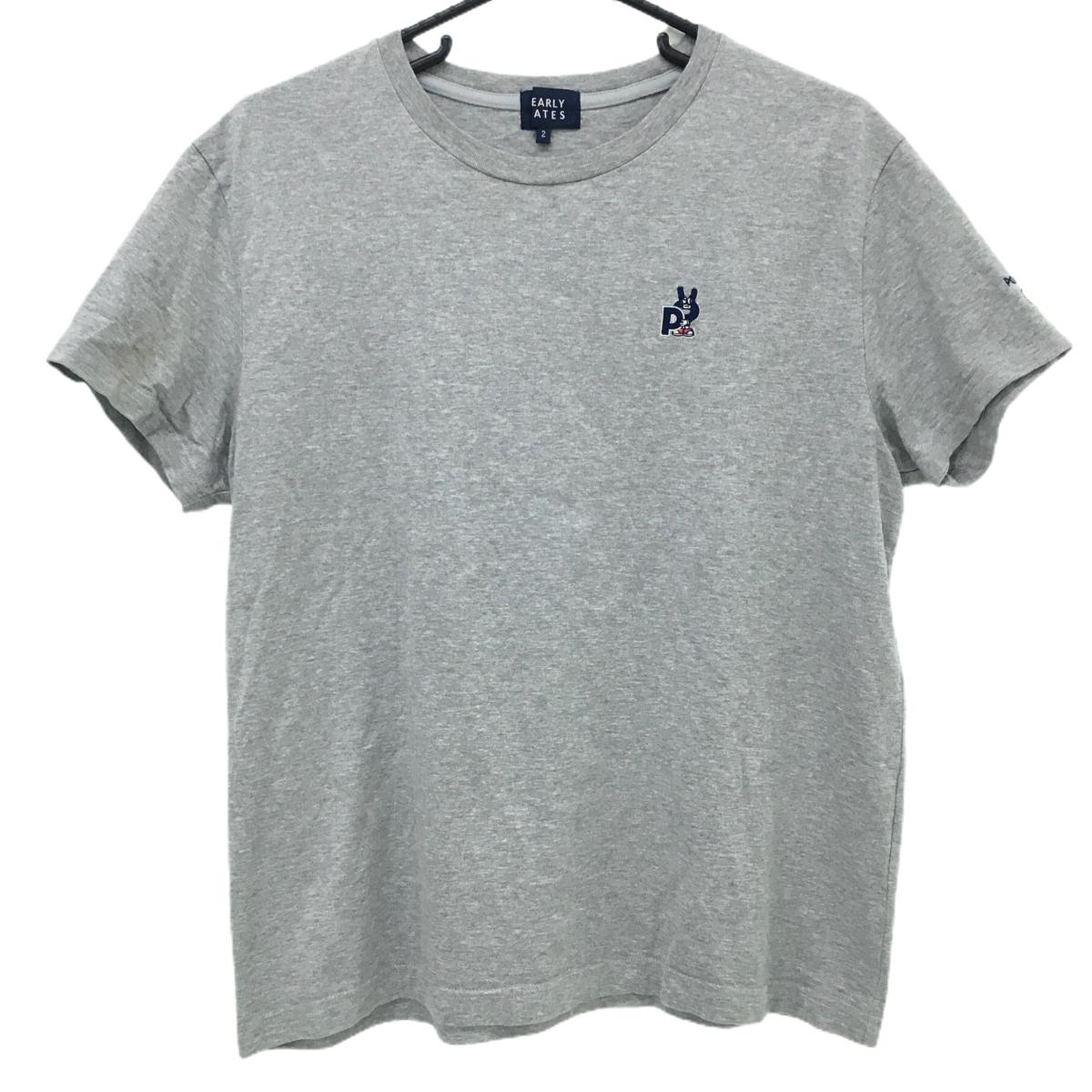 パーリーゲイツ Tシャツ グレー 背面ビッグプリント レディース 2(L) ゴルフウェア PEARLY GATES