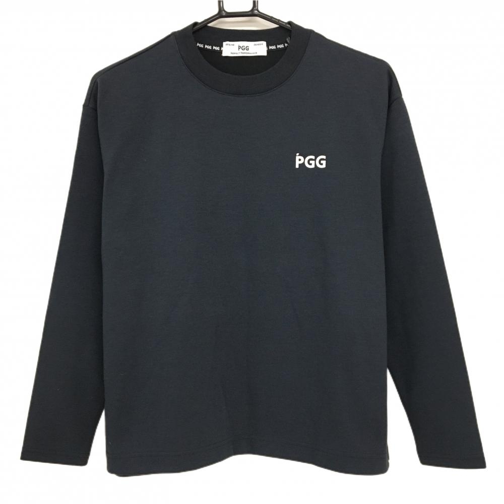 【超美品】PGGパーリーゲイツ 長袖Ｔシャツ ダークグレー ロゴプリント レディース 0(S) ゴルフウェア PEARLY GATES
