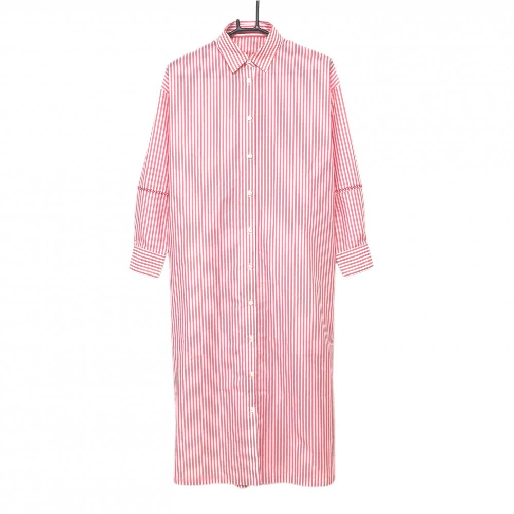 【超美品】パーリーゲイツ ワンピース レッド×白 ストライプ 背面リボン  レディース 1(M) ゴルフウェア 2023年モデル PEARLY GATES