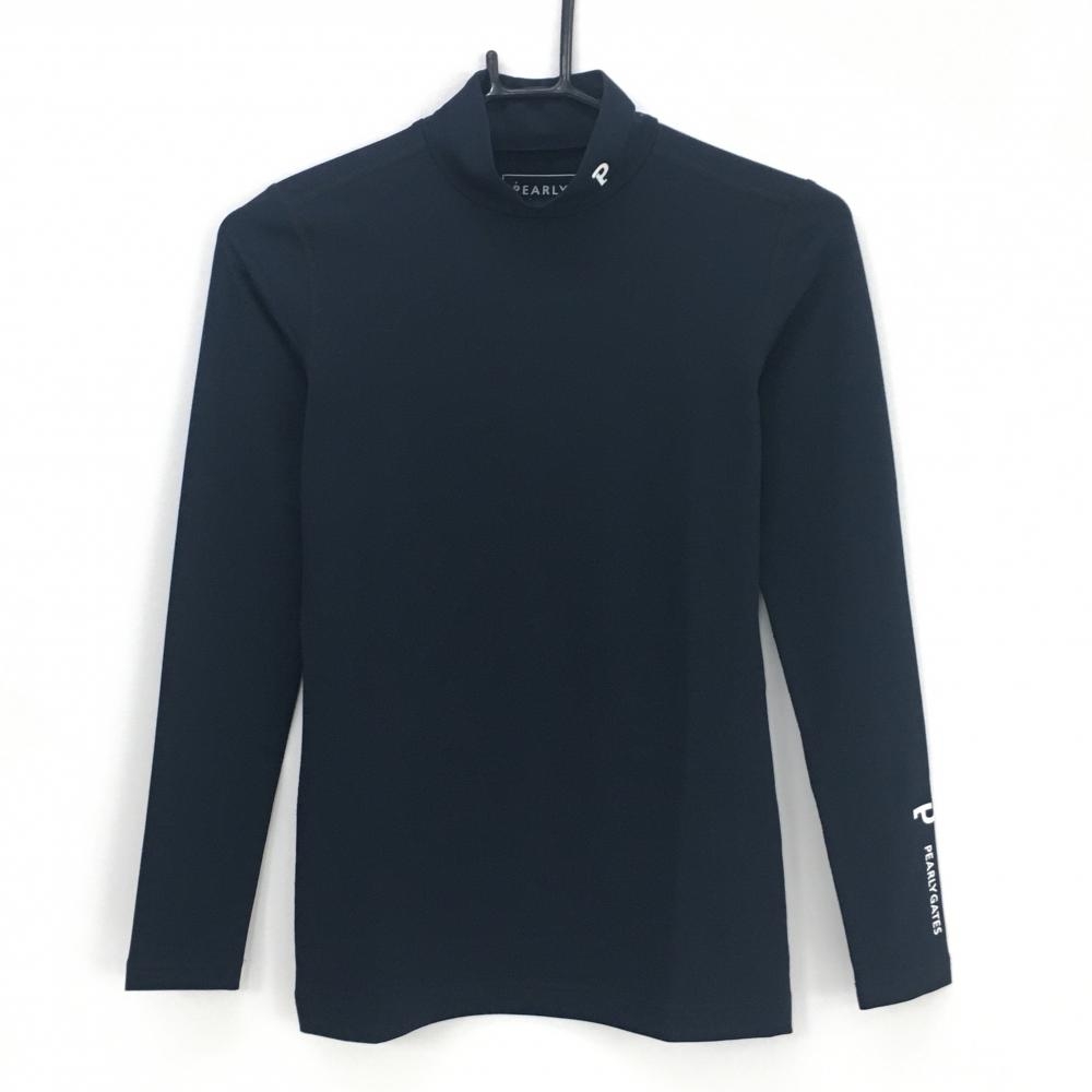 【新品】パーリーゲイツ ハイネックインナーシャツ ネイビー×白 ロゴプリント beatrix plus レディース 0(S) ゴルフウェア PEARLY GATES