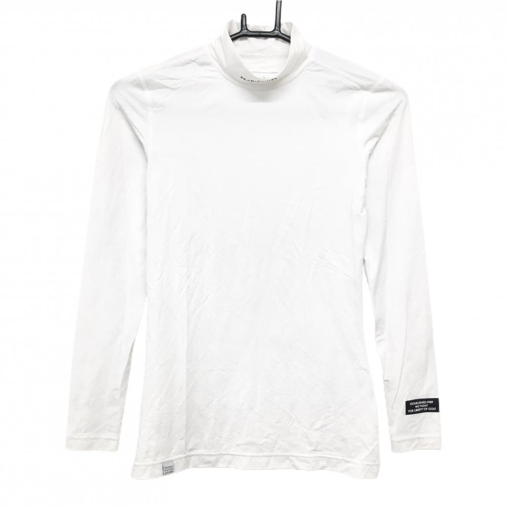 パーリーゲイツ ハイネックインナーシャツ 白 メッシュ調 ロゴプリント ストレッチ  レディース 0(S) ゴルフウェア PEARLY GATES