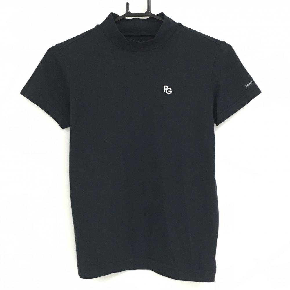 パーリーゲイツ 半袖ハイネックシャツ ダークネイビー×白 TOKE NIKO ニコちゃん レディース 0(S) ゴルフウェア 2022年モデル PEARLY GATES