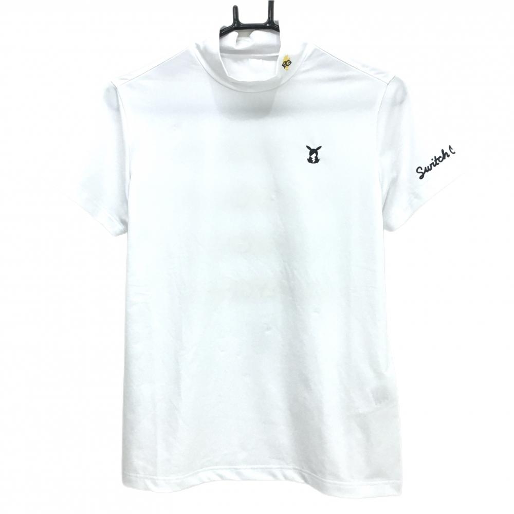 【超美品】パーリーゲイツ×ポケモン 半袖ハイネックシャツ 白 ピカチュウ レディース 2(L) ゴルフウェア 2025年モデル PEARLY GATES