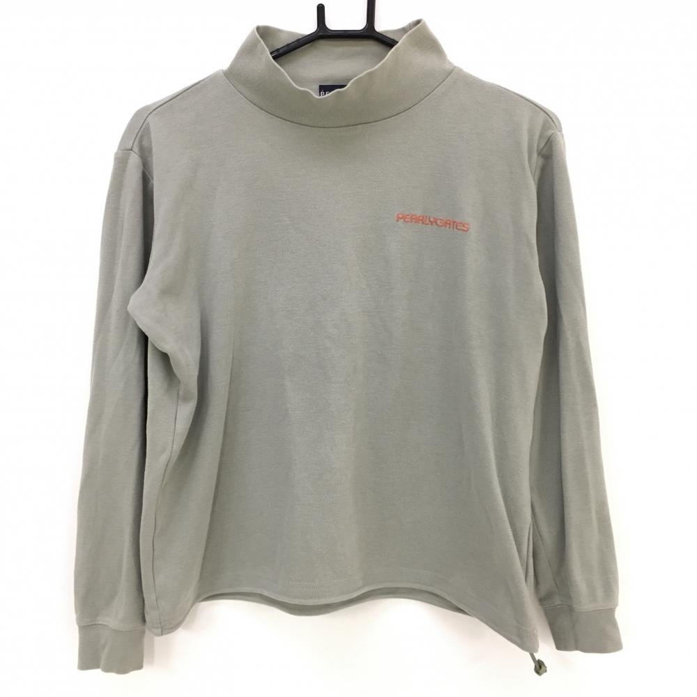 パーリーゲイツ 長袖ハイネックシャツ ライトカーキ ドローコード  レディース 1(M) ゴルフウェア PEARLY GATES