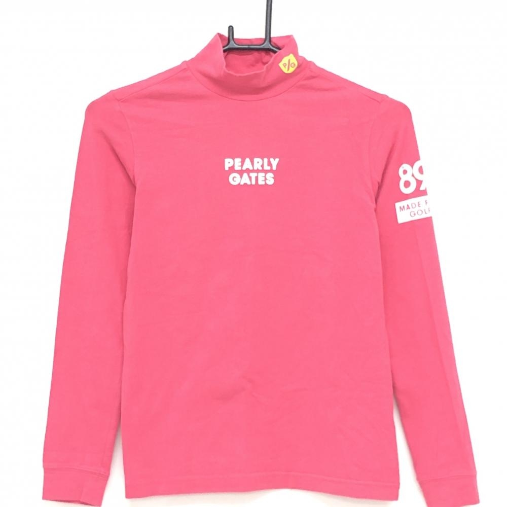 パーリーゲイツ 長袖ハイネックシャツ ピンク ロゴ白 レディース 0(S) ゴルフウェア 2023年モデル PEARLY GATES