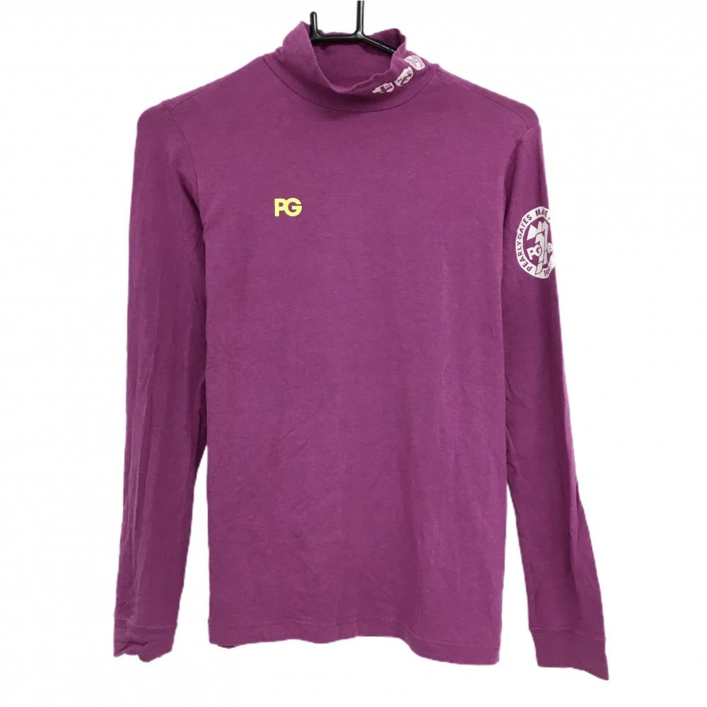 パーリーゲイツ 長袖ハイネックシャツ パープル 袖ロゴプリント レディース 1(M) ゴルフウェア PEARLY GATES