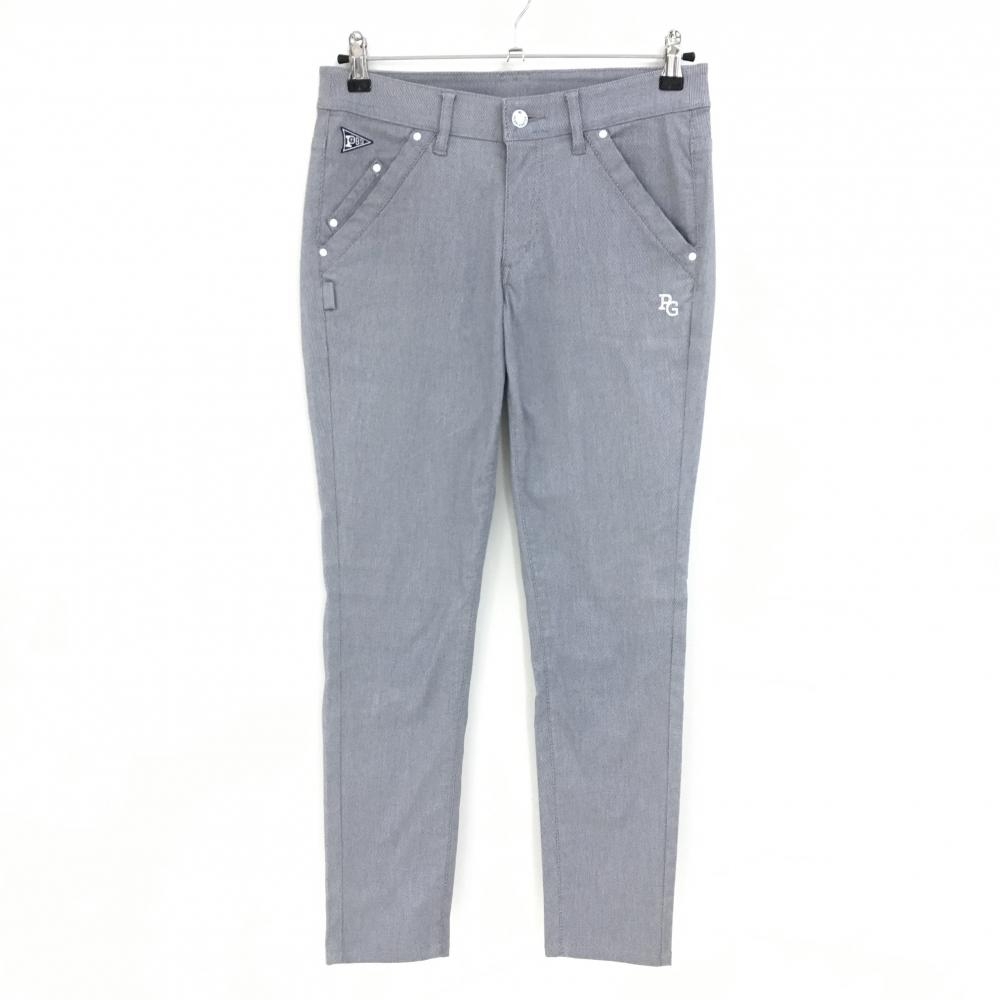 パーリーゲイツ パンツ グレーネイビー 織生地 30周年 レディース 1(M) ゴルフウェア PEARLY GATES